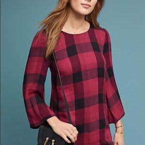 Cloth & Stone Red Plaid Tunic Dress